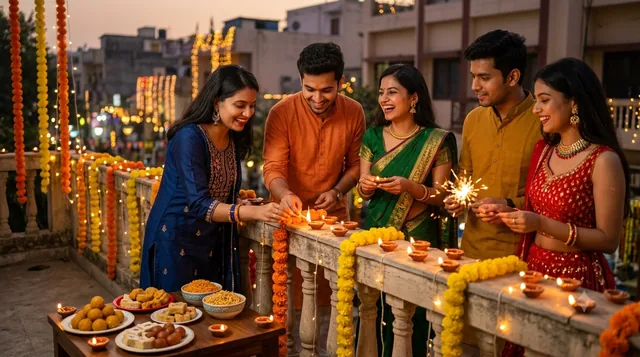 Rooftop Diwali for The Sharmas